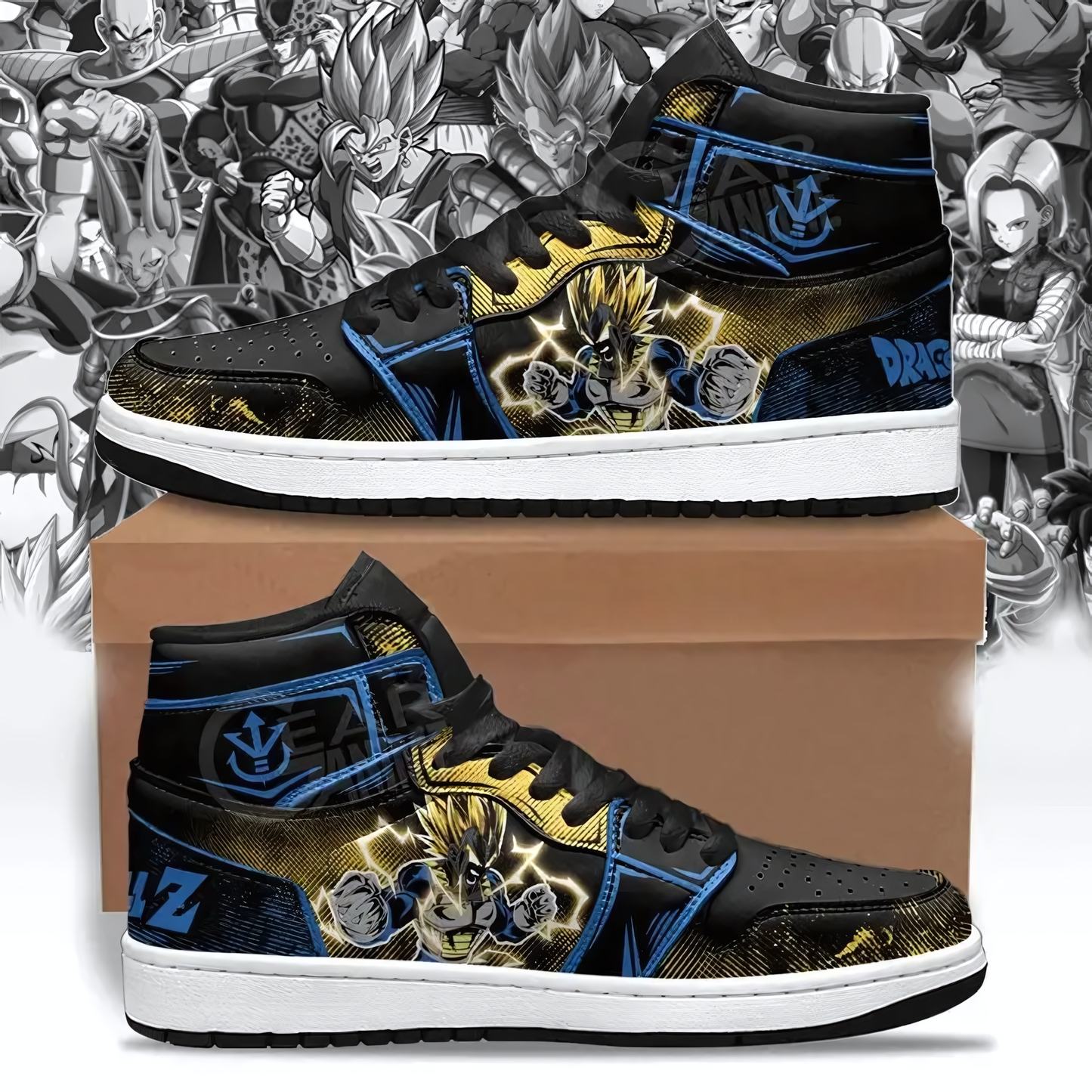 Dragon Ball Vegeta SS2 Air Jordan 1 High Sneakers