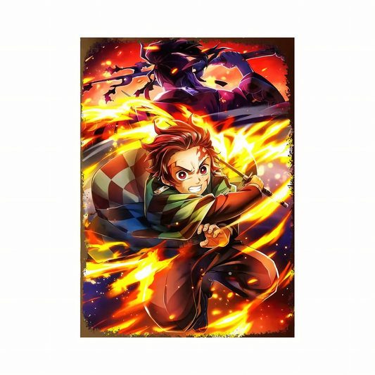 Demon Slayer Tanjiro x Yoriichi Metal Poster