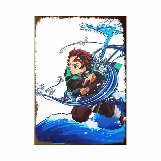 Demon Slayer Tanjiro Water Form Metal Poster