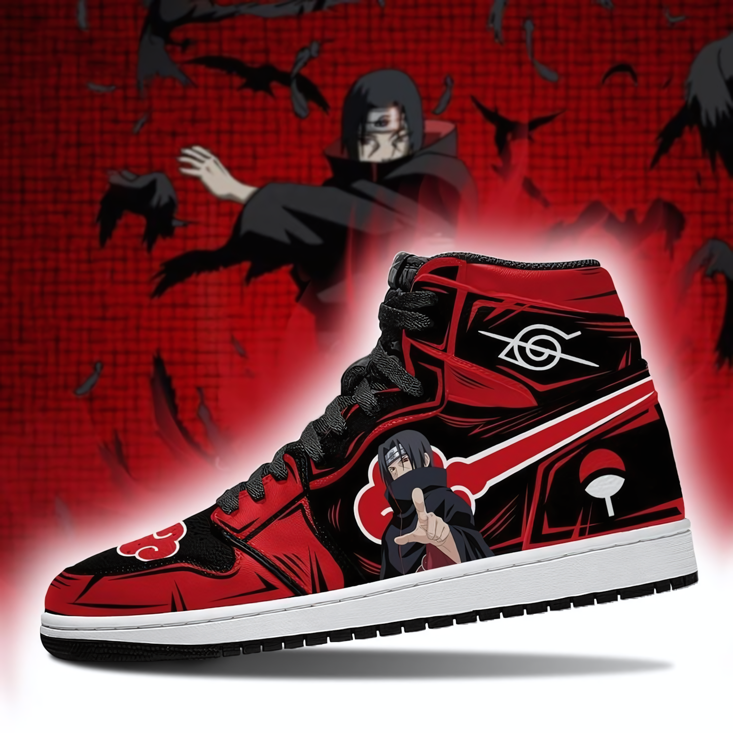 Naruto Shippuden Itachi Uchiha Air Jordan 1 High Sneakers