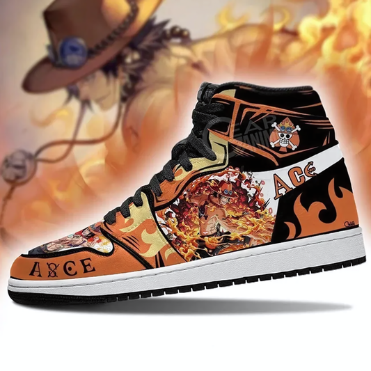 One Piece Ace Air Jordan 1 High Sneakers